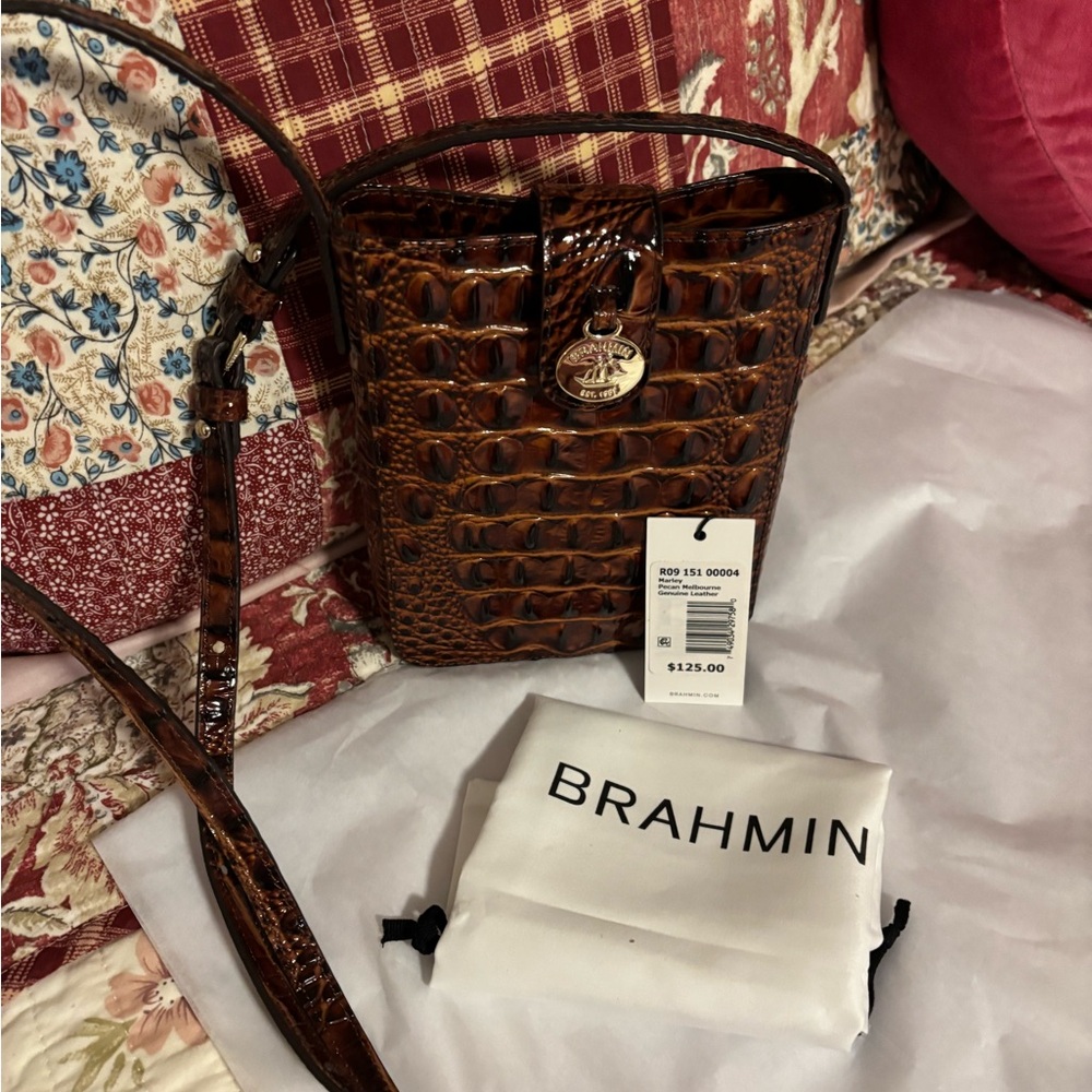 Brahmin Brown Leather Crossbody Bag